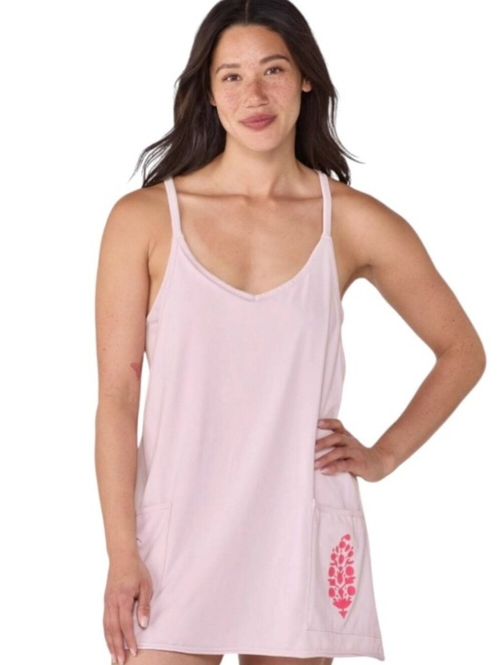 FP Movement By Free People Hot Shot Mini Dress In Rose Wash Coral Buti Sz L